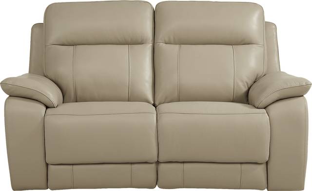 Torini Cream Leather Power Reclining Loveseat - Thumbnail - Image 1
