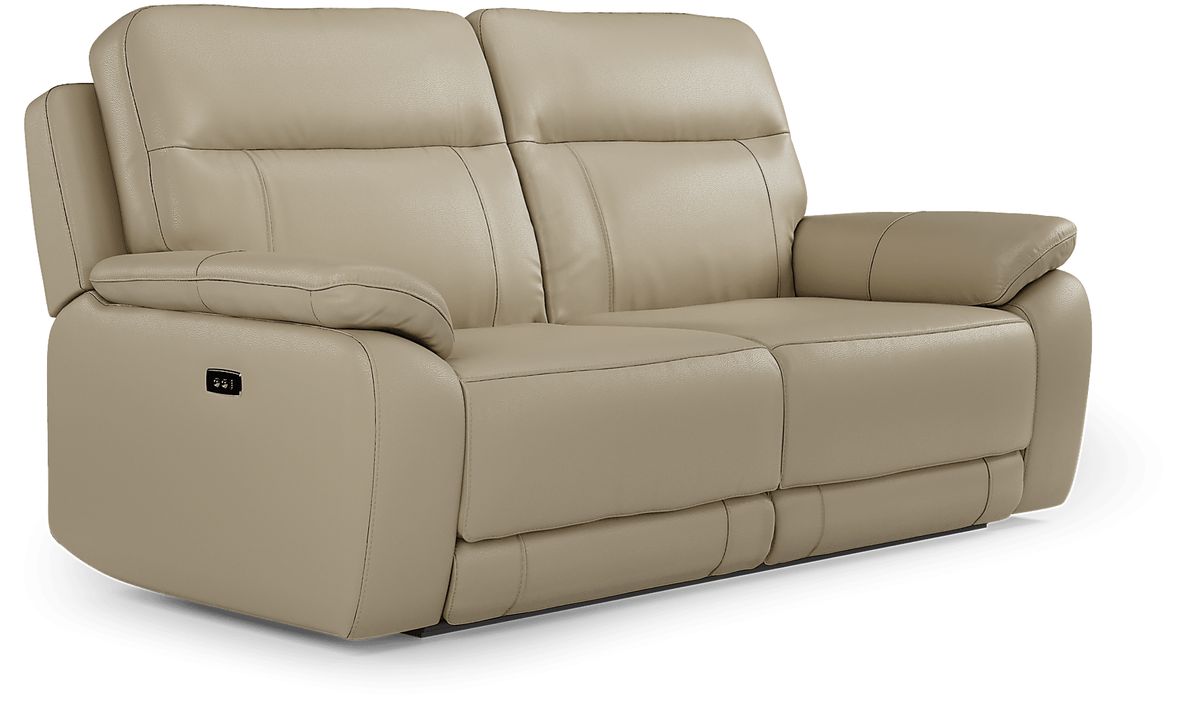 torini cream leather power reclining sofa