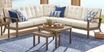 Torio Brown 3 Pc Outdoor Sectional with Oatmeal Cushions