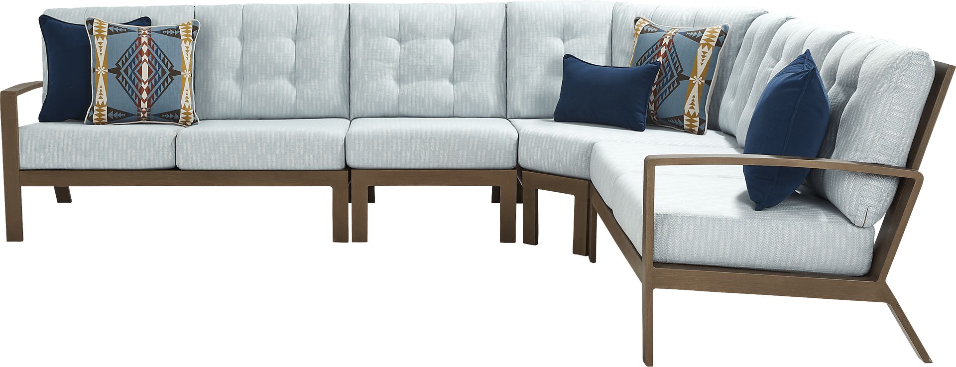 Torio Brown 4 Pc Outdoor Sectional with Lake Cushions - Image 3