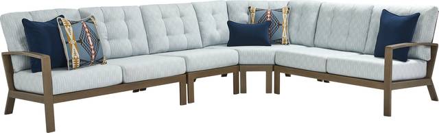 Torio Brown 4 Pc Outdoor Sectional with Lake Cushions - Thumbnail - Image 1