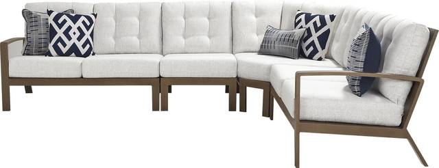 Torio Brown 4 Pc Outdoor Sectional with Silk-Colored Cushions - Thumbnail - Image 3