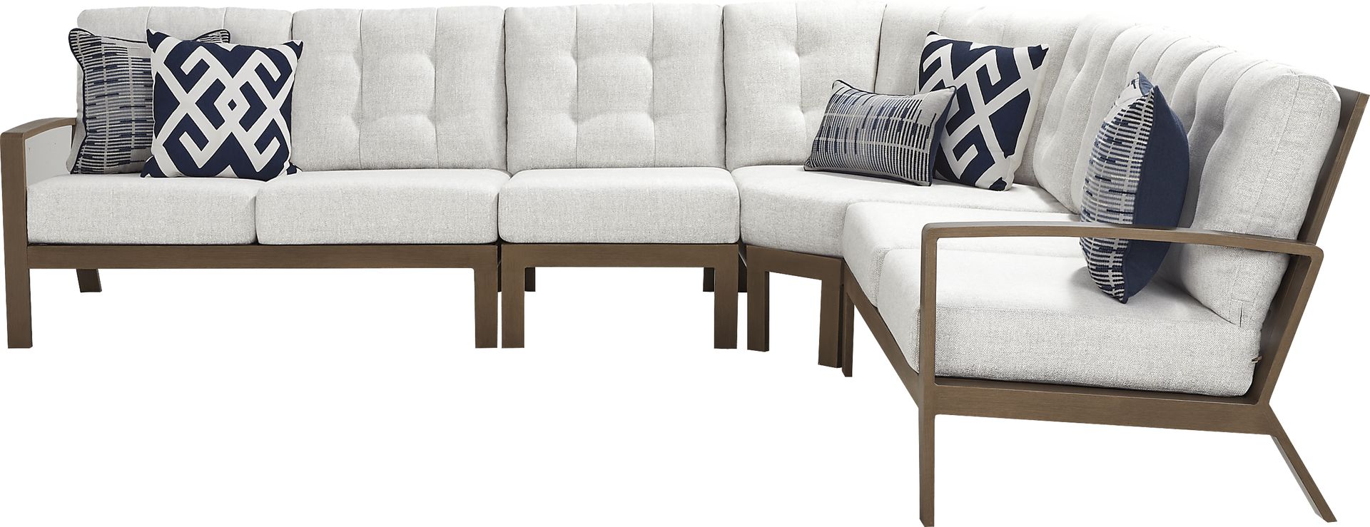 Torio Brown 4 Pc Outdoor Sectional with Silk-Colored Cushions - Image 3