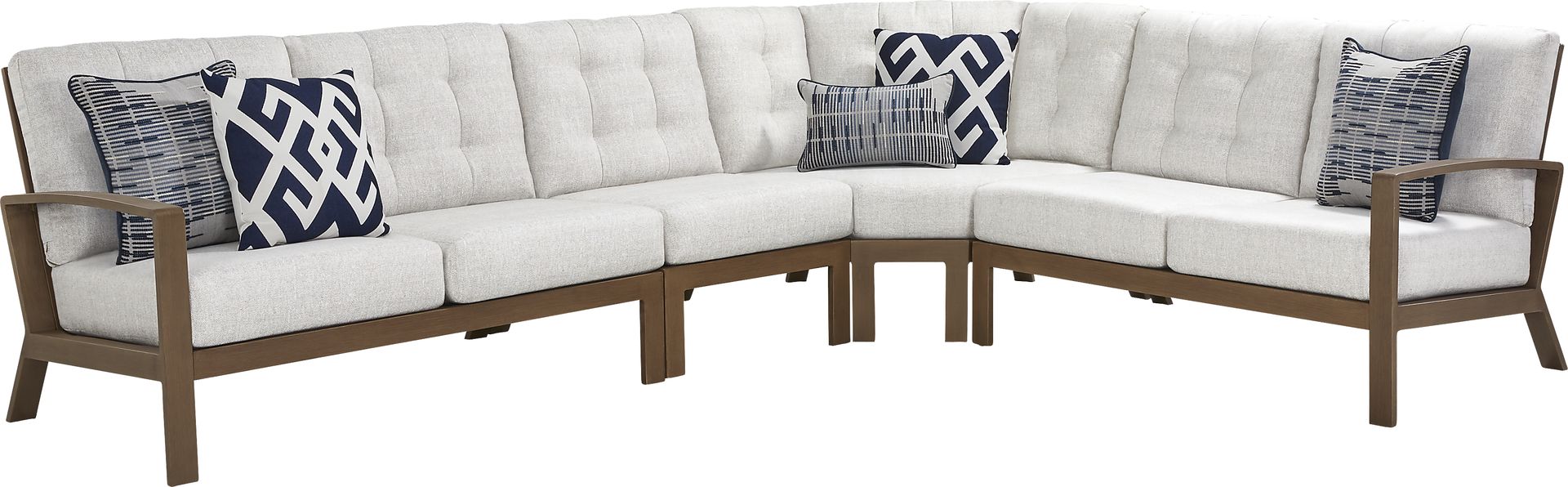 Torio Brown 4 Pc Outdoor Sectional with Silk-Colored Cushions - Image 1