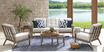 Torio Brown 5 Pc Outdoor Sofa Seating Set with Silk-Colored Cushions