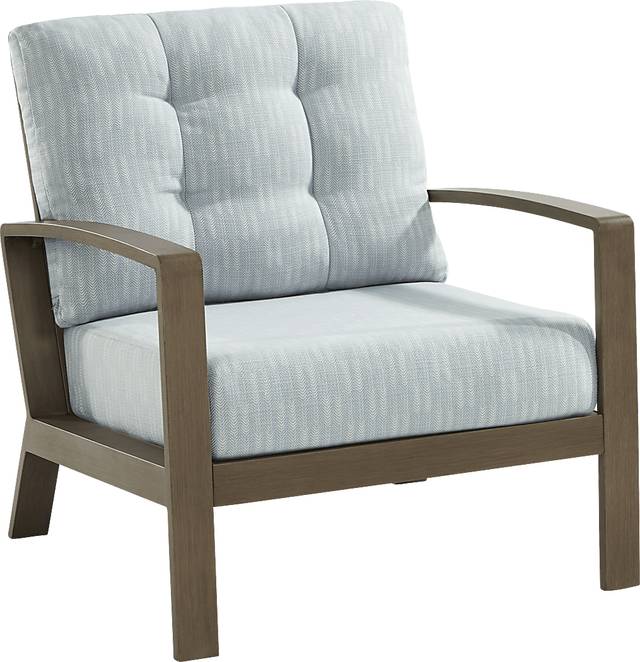 Torio Brown Outdoor Club Chair with Lake Cushions - Thumbnail - Image 1