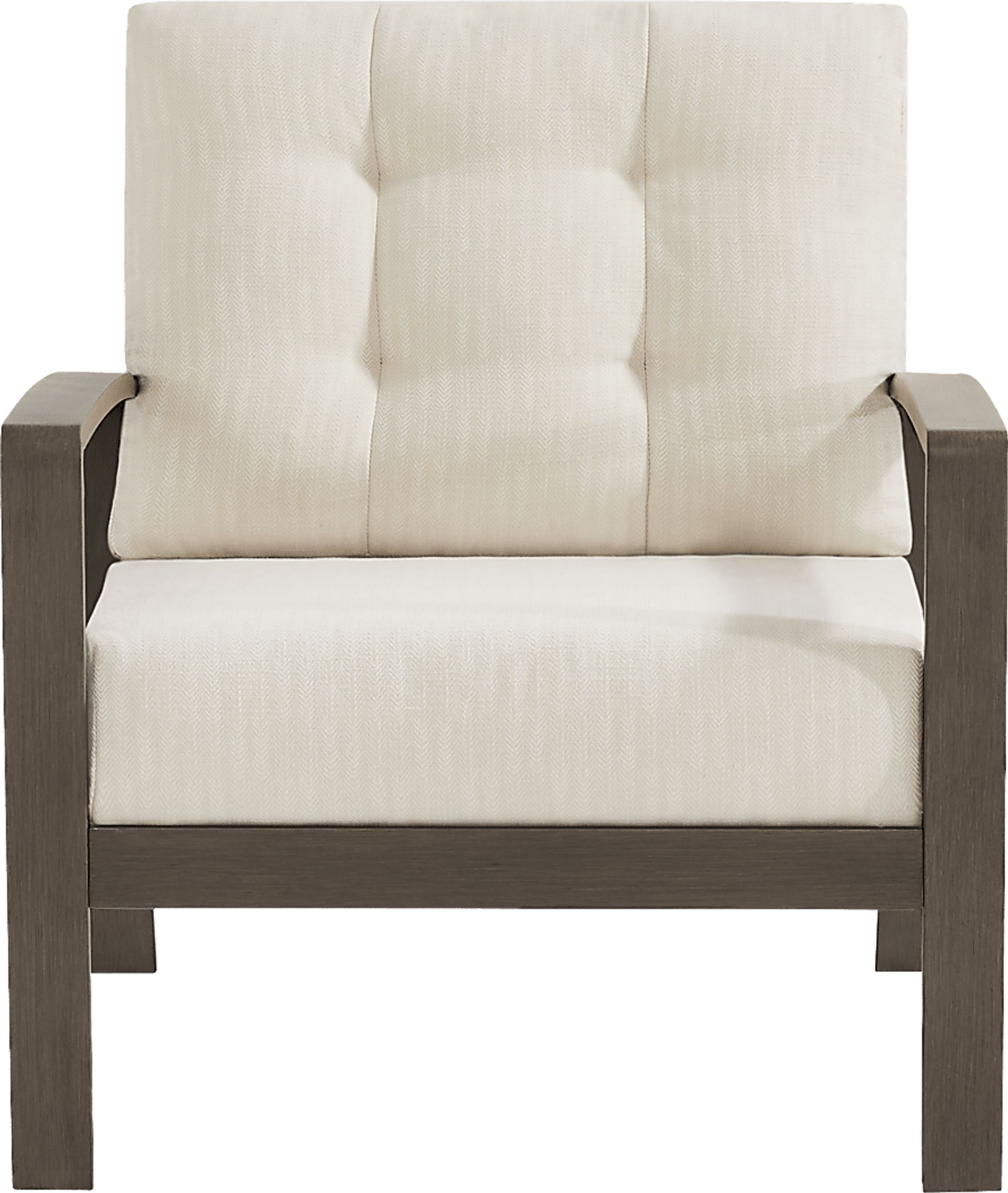 Torio Brown Outdoor Club Chair with Oatmeal Cushions - Image 2