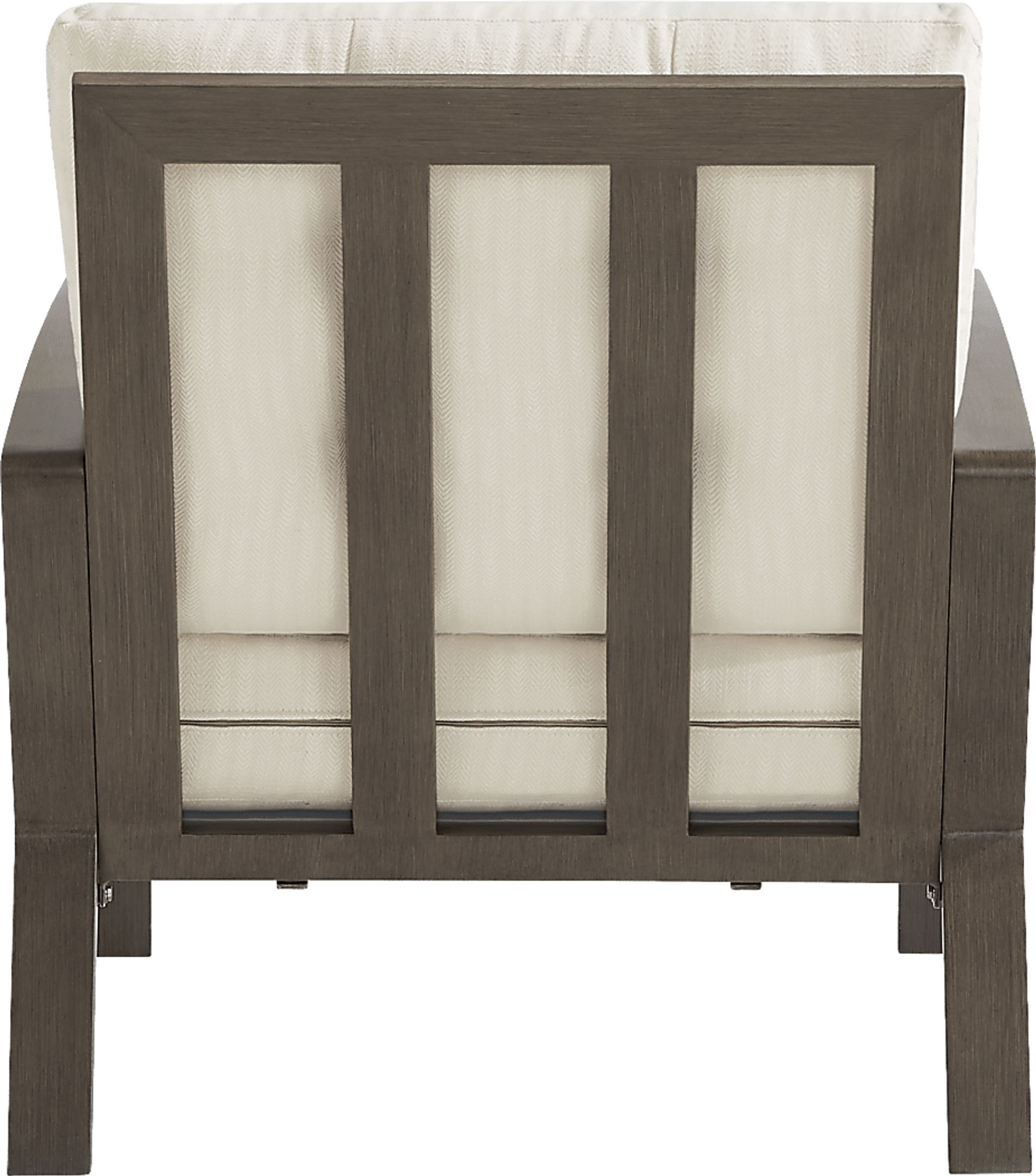 Torio Brown Outdoor Club Chair with Oatmeal Cushions - Image 3