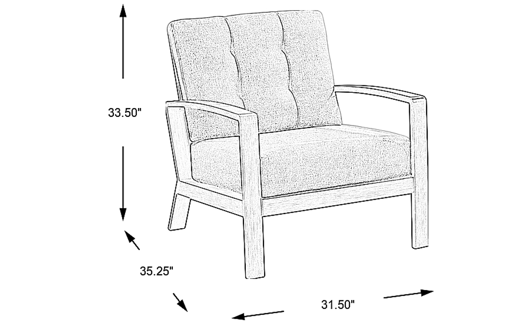 Torio Brown Outdoor Club Chair with Oatmeal Cushions