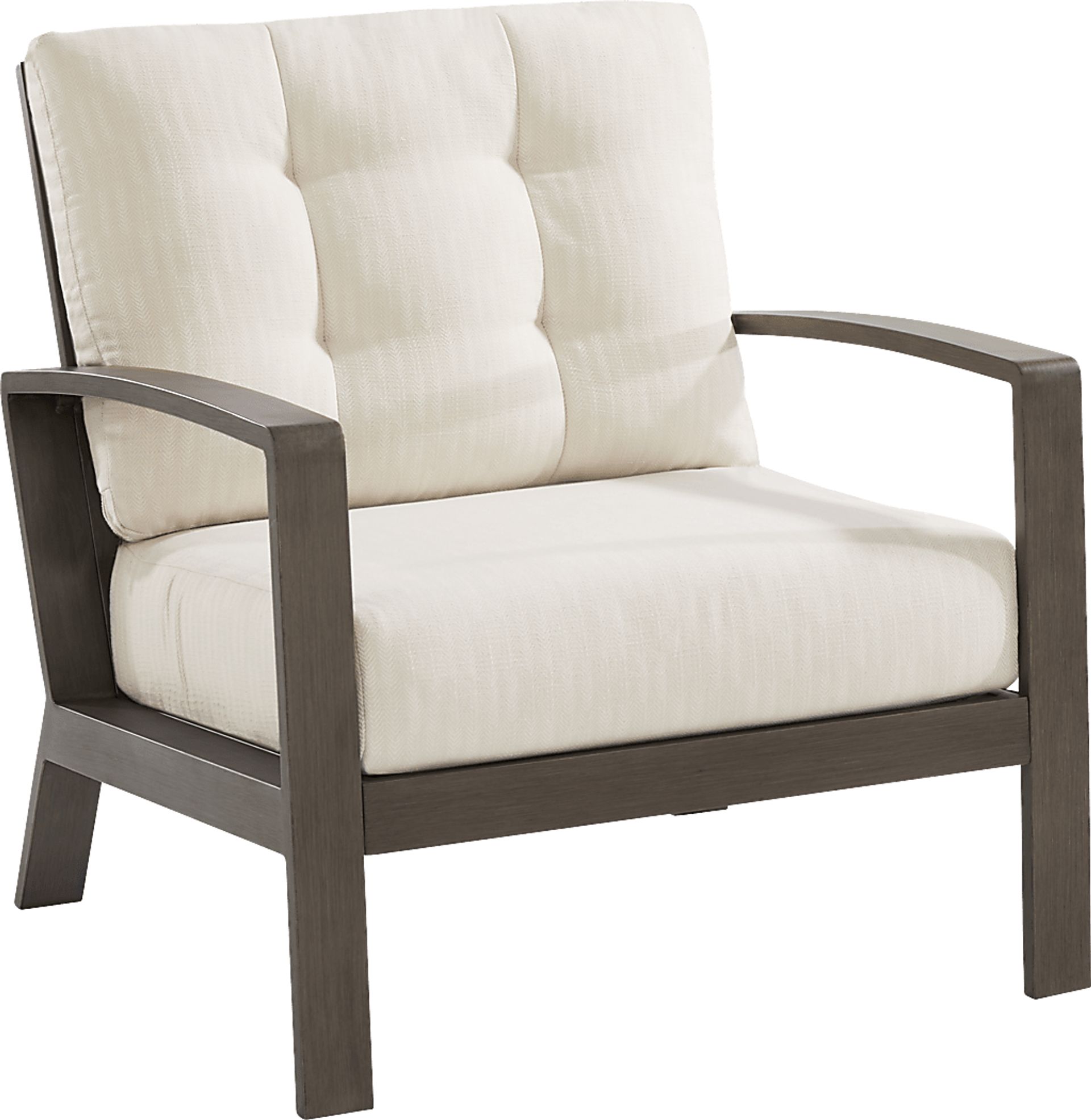 Torio Brown Outdoor Club Chair with Oatmeal Cushions - Image 1