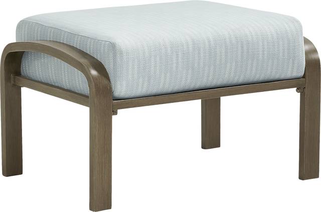 Torio Brown Outdoor Ottoman with Lake Cushion - Thumbnail - Image 1