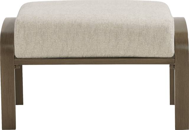 Torio Brown Outdoor Ottoman with Malt Cushion - Thumbnail - Image 2