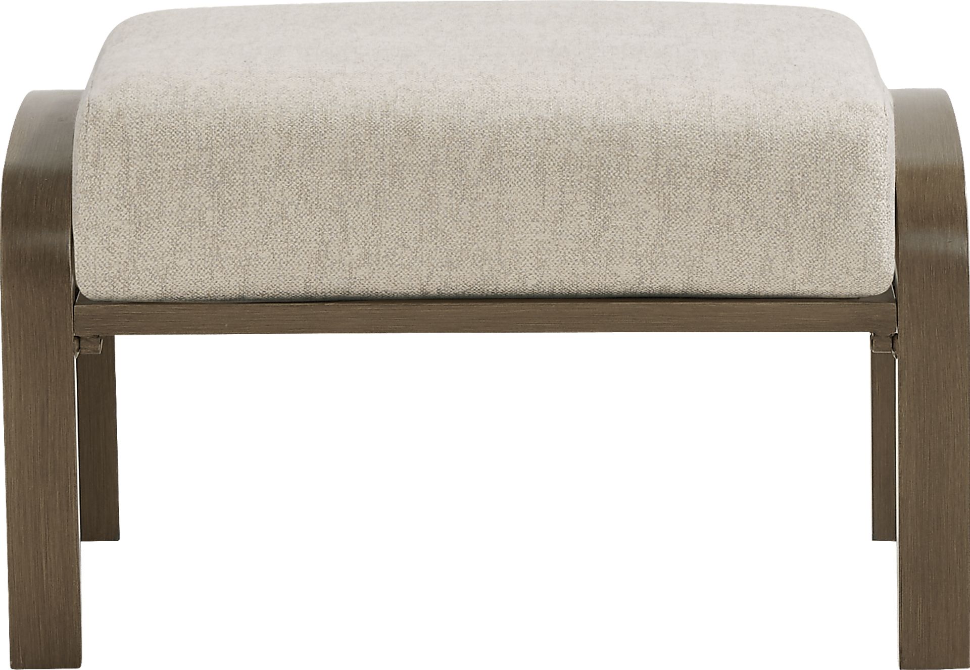 Torio Brown Outdoor Ottoman with Malt Cushion - Image 2