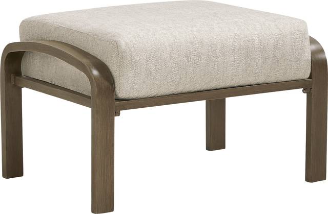 Torio Brown Outdoor Ottoman with Malt Cushion - Thumbnail - Image 1