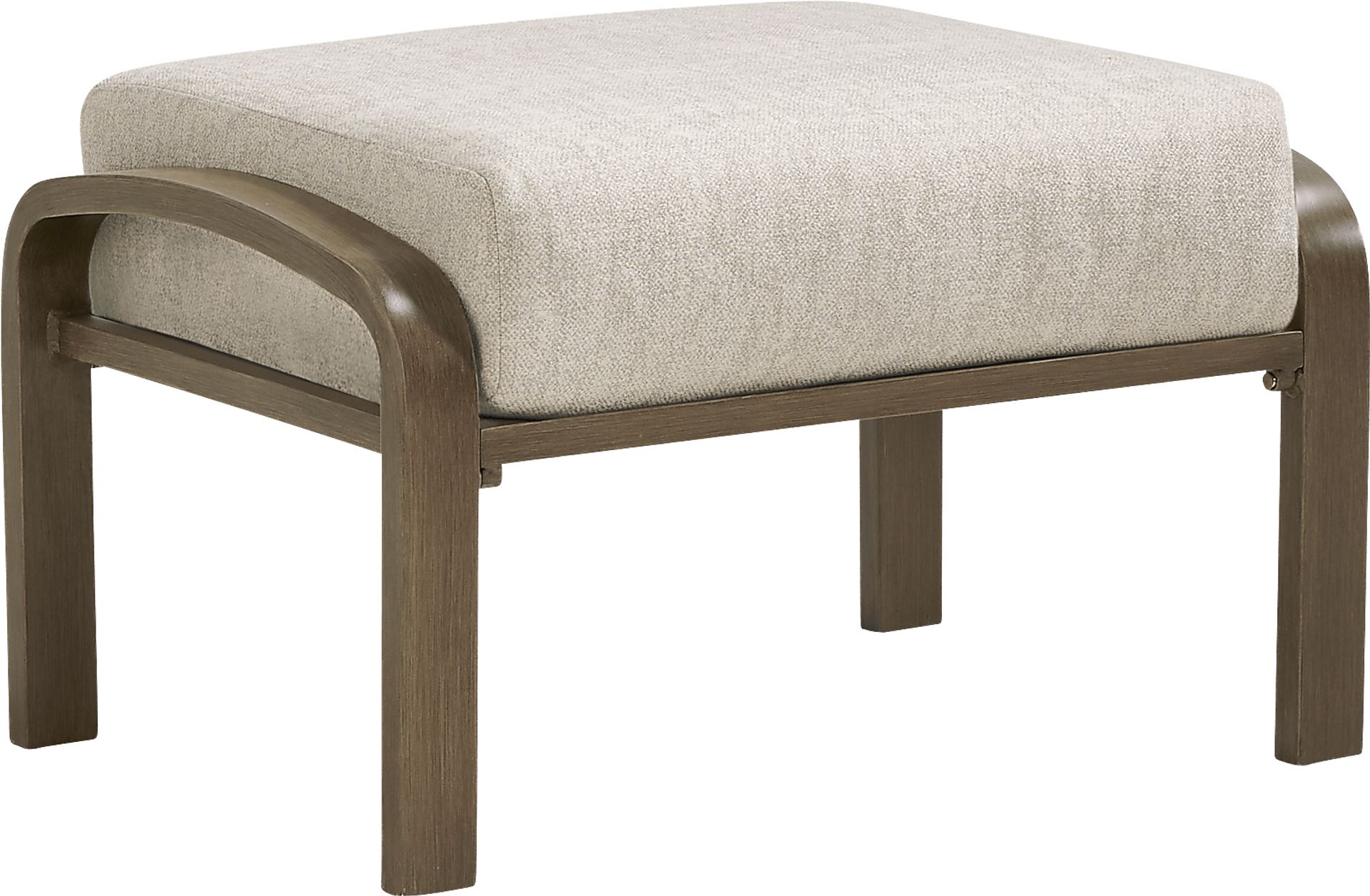 Torio Brown Outdoor Ottoman with Malt Cushion - Image 1