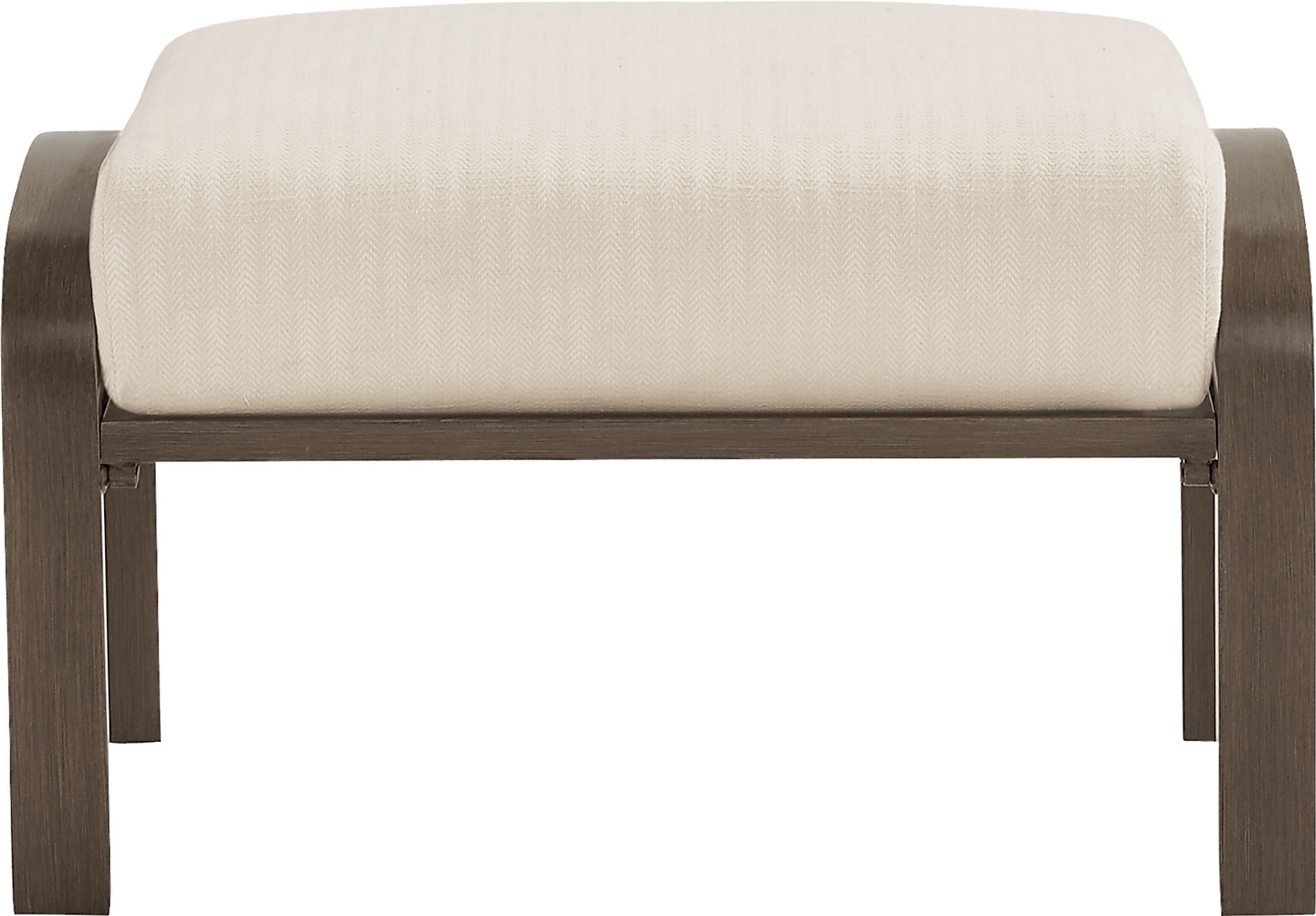 Torio Brown Outdoor Ottoman with Oatmeal Cushion - Image 2