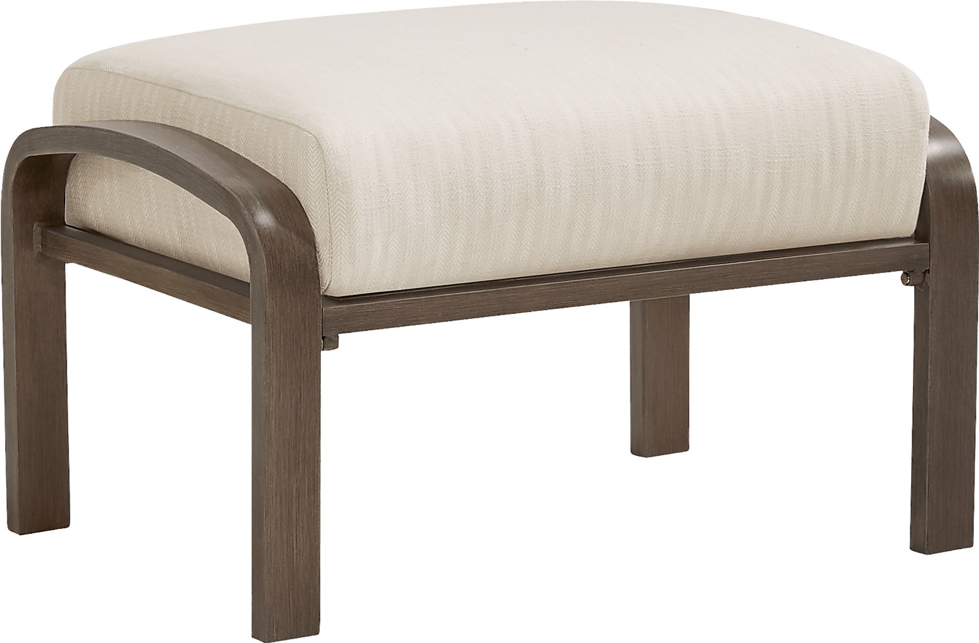 Torio Brown Outdoor Ottoman with Oatmeal Cushion - Image 1