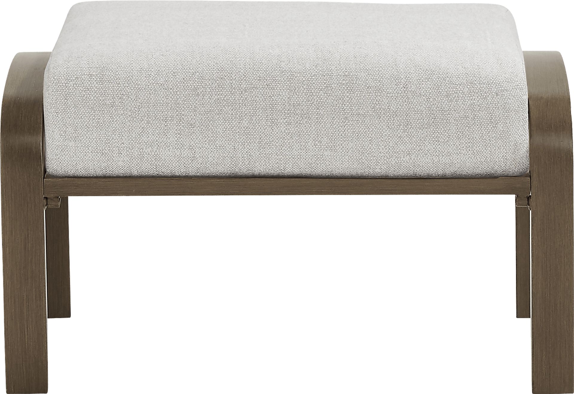 Torio Brown Outdoor Ottoman with Silk-Colored Cushion - Image 2