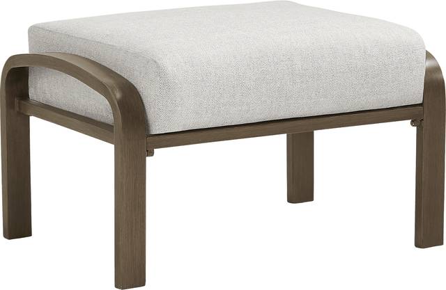 Torio Brown Outdoor Ottoman with Silk-Colored Cushion - Thumbnail - Image 1