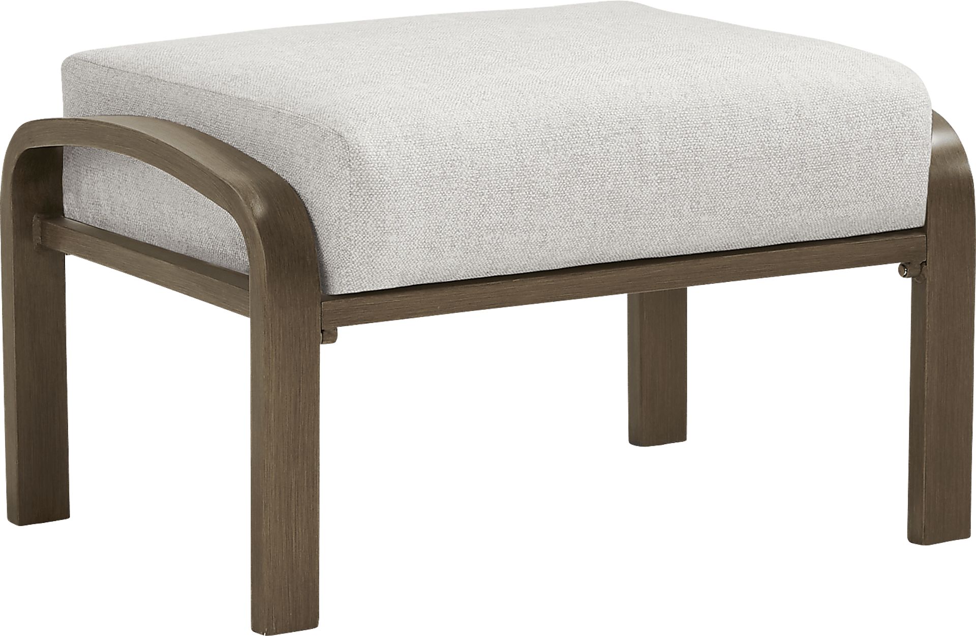 Torio Brown Outdoor Ottoman with Silk-Colored Cushion - Image 1