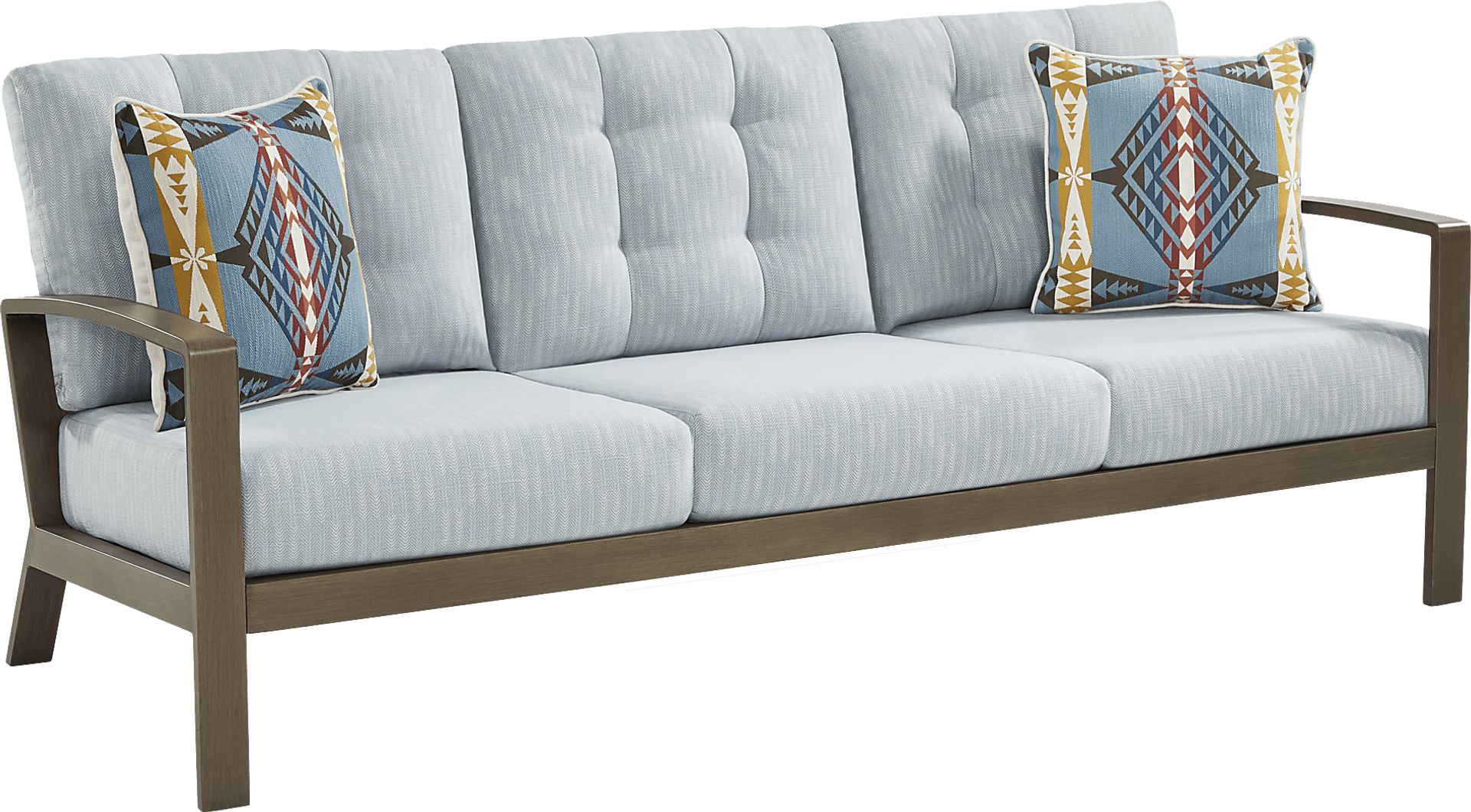 Torio Brown 5 Pc Outdoor Sofa Seating Set with Lake Cushions - Image 3