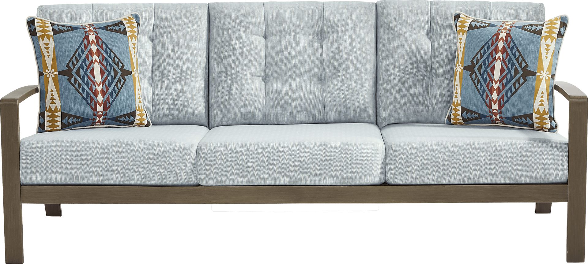 Torio Brown 5 Pc Outdoor Sofa Seating Set with Lake Cushions - Image 2