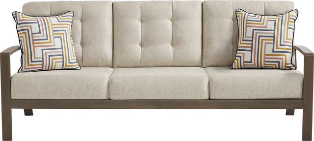 Torio Brown 5 Pc Outdoor Sofa Seating Set with Malt Cushions - Thumbnail - Image 2