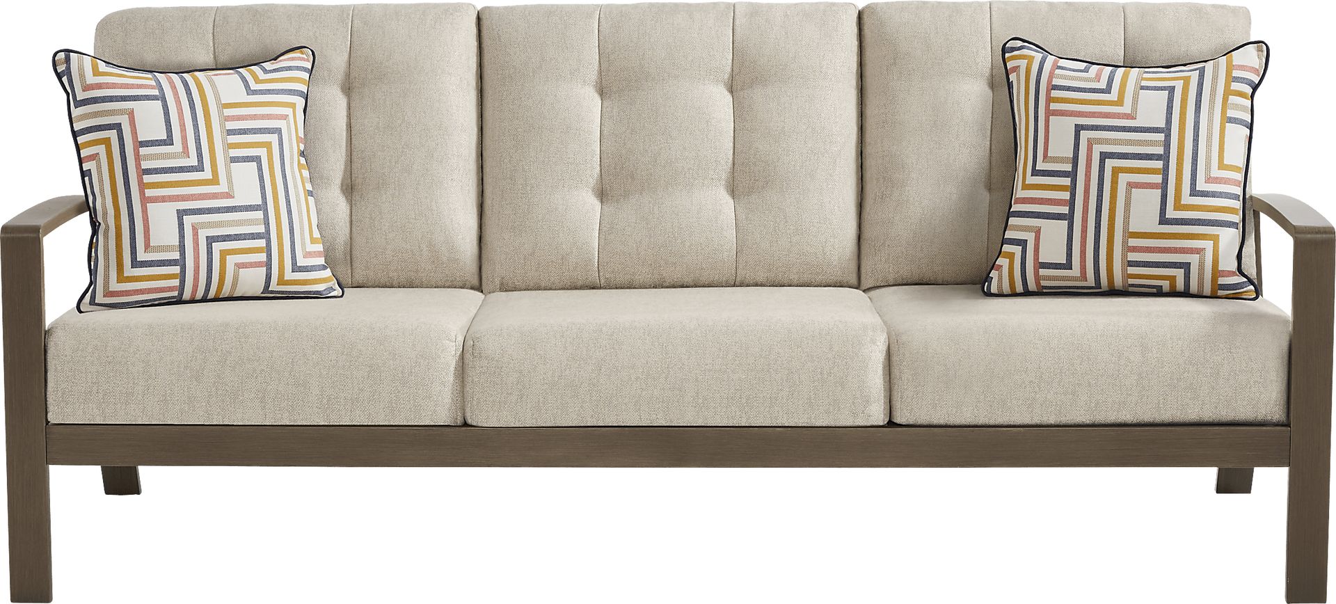 Torio Brown 5 Pc Outdoor Sofa Seating Set with Malt Cushions - Image 2