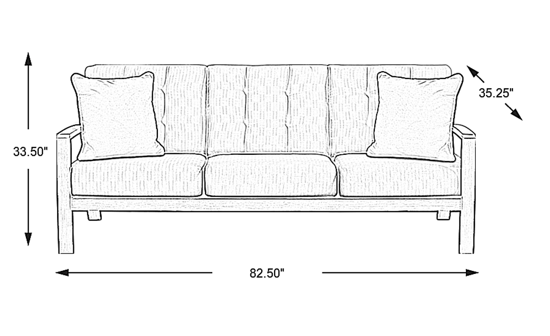 Torio Brown Outdoor Sofa with Oatmeal Cushions