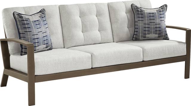 Torio Brown Outdoor Sofa with Silk-Colored Cushions - Thumbnail - Image 2