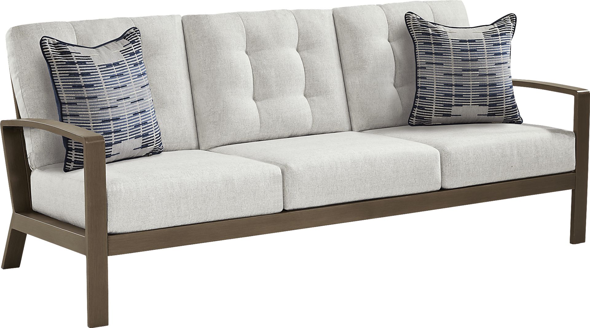 Torio Brown Outdoor Sofa with Silk-Colored Cushions - Image 2