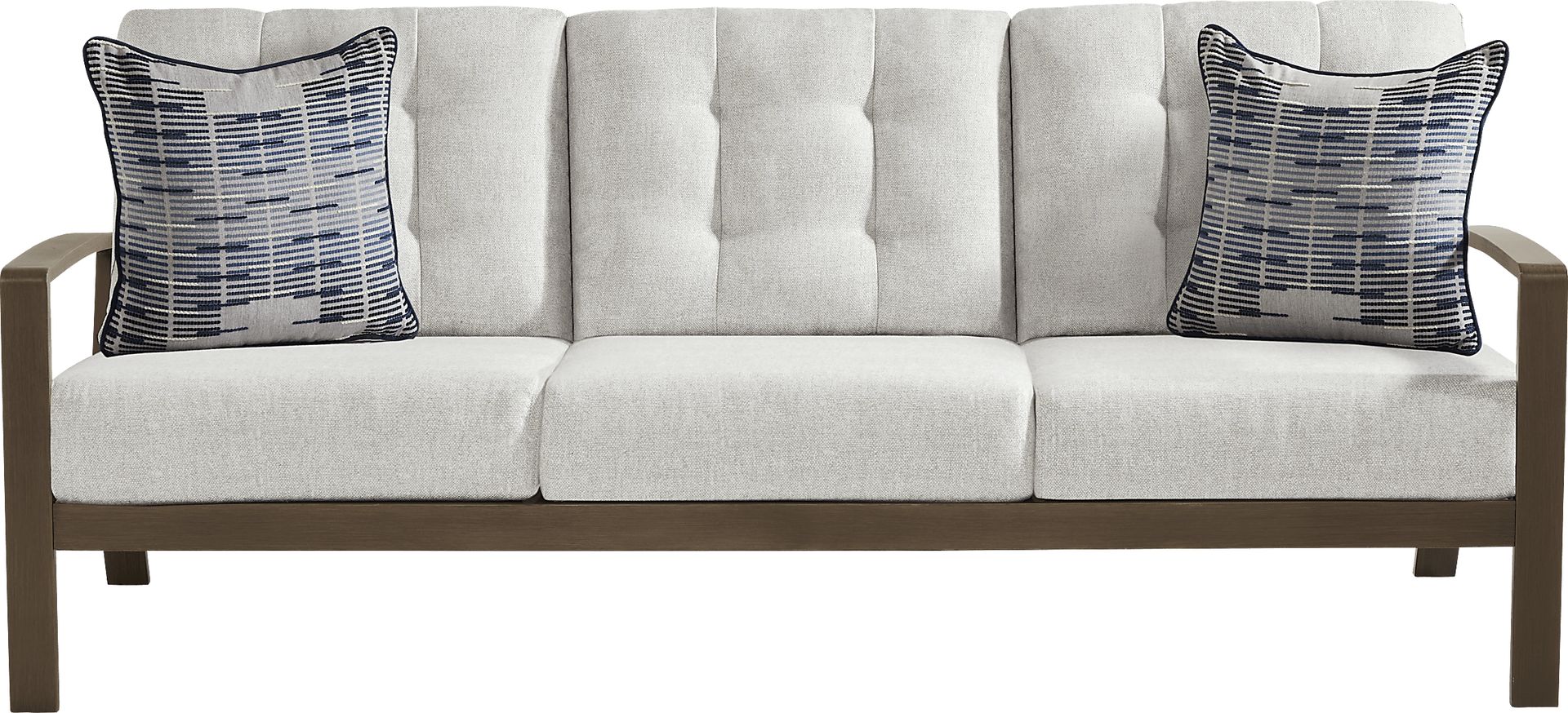 Torio Brown Outdoor Sofa with Silk-Colored Cushions - Image 1