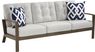 Torio Brown Outdoor Sofa with Silk-Colored Cushions