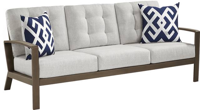 Torio Brown Outdoor Sofa with Silk-Colored Cushions - Thumbnail - Image 2