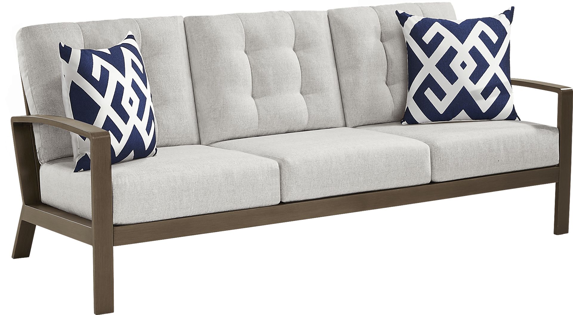 Torio Brown Outdoor Sofa with Silk-Colored Cushions - Image 2