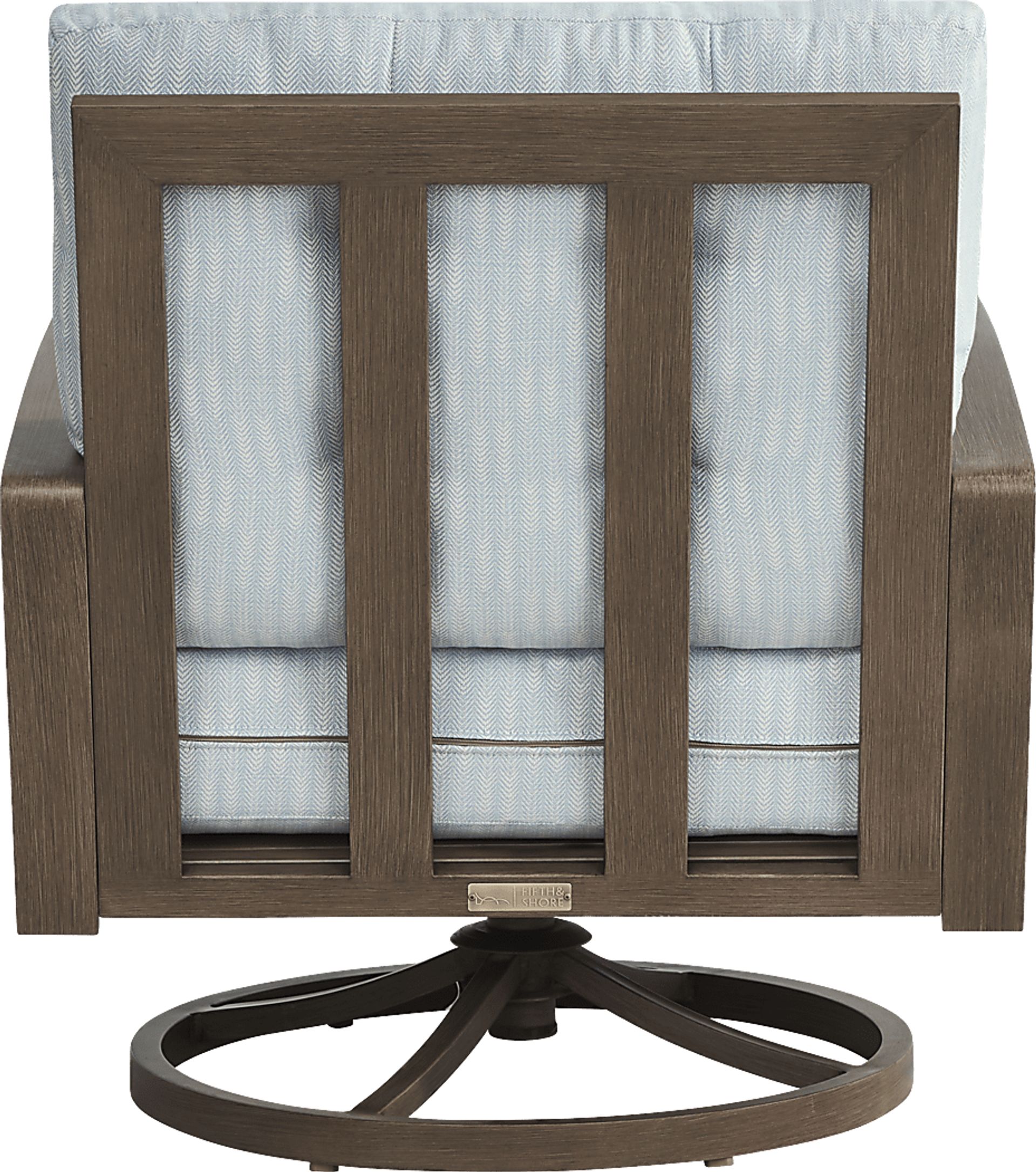Torio Brown Outdoor Swivel Club Chair with Lake Cushions - Image 3
