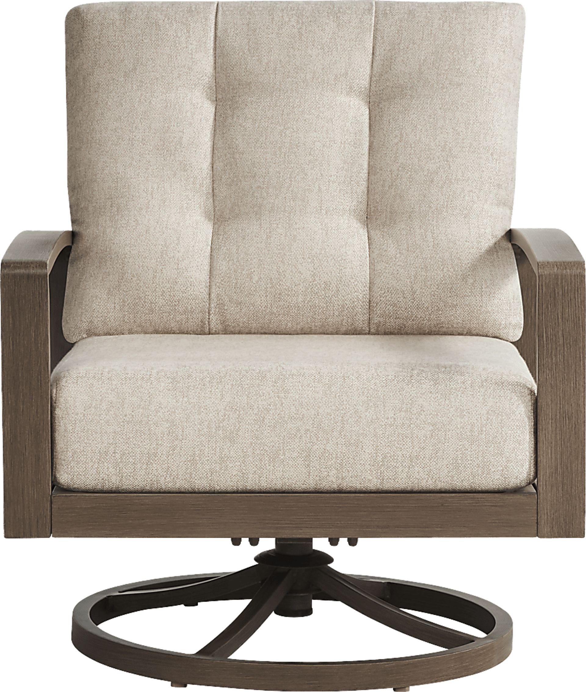 Torio Brown Outdoor Swivel Club Chair with Malt Cushions - Image 2