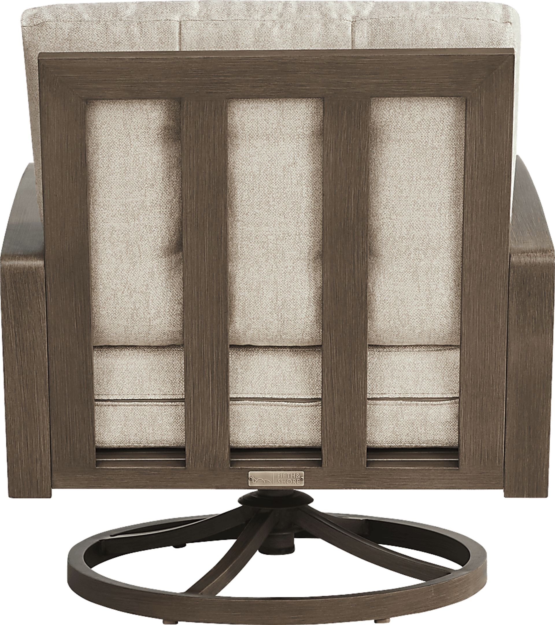 Torio Brown Outdoor Swivel Club Chair with Malt Cushions - Image 3