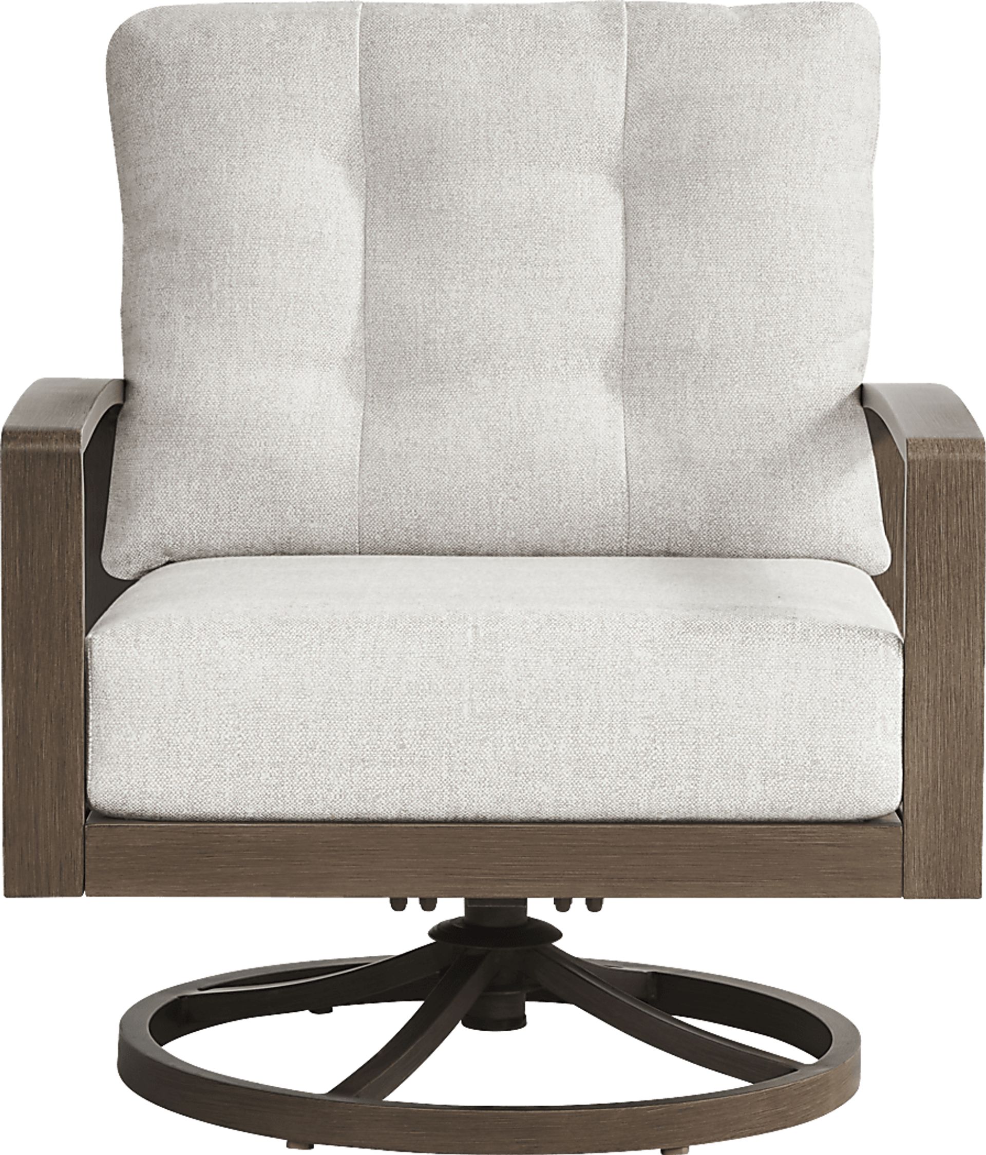 Torio Brown Outdoor Swivel Club Chair with Silk-Colored Cushions - Image 2