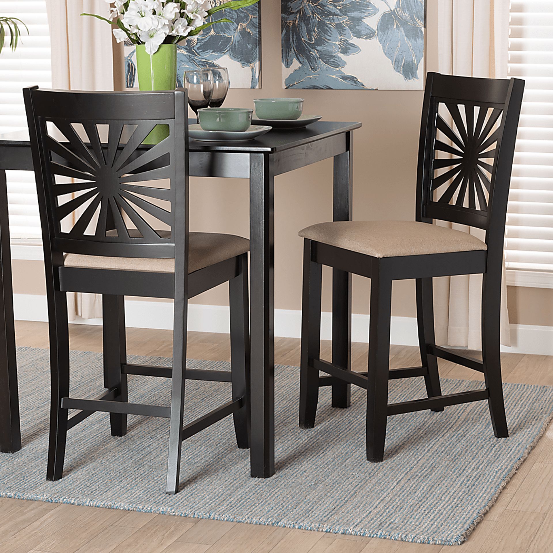 Torkelson Beige Counter Stool, Set of 2 - Image 2