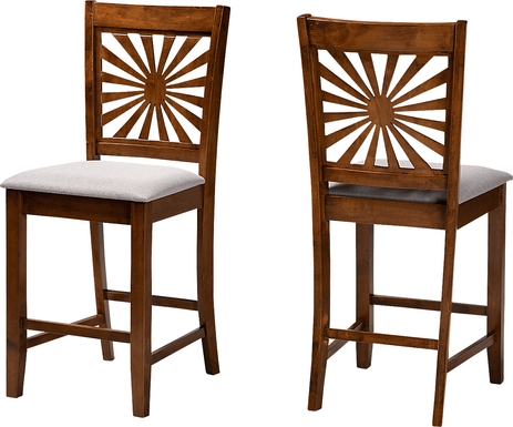 Torkelson Walnut Brown Counter Stool, Set of 2