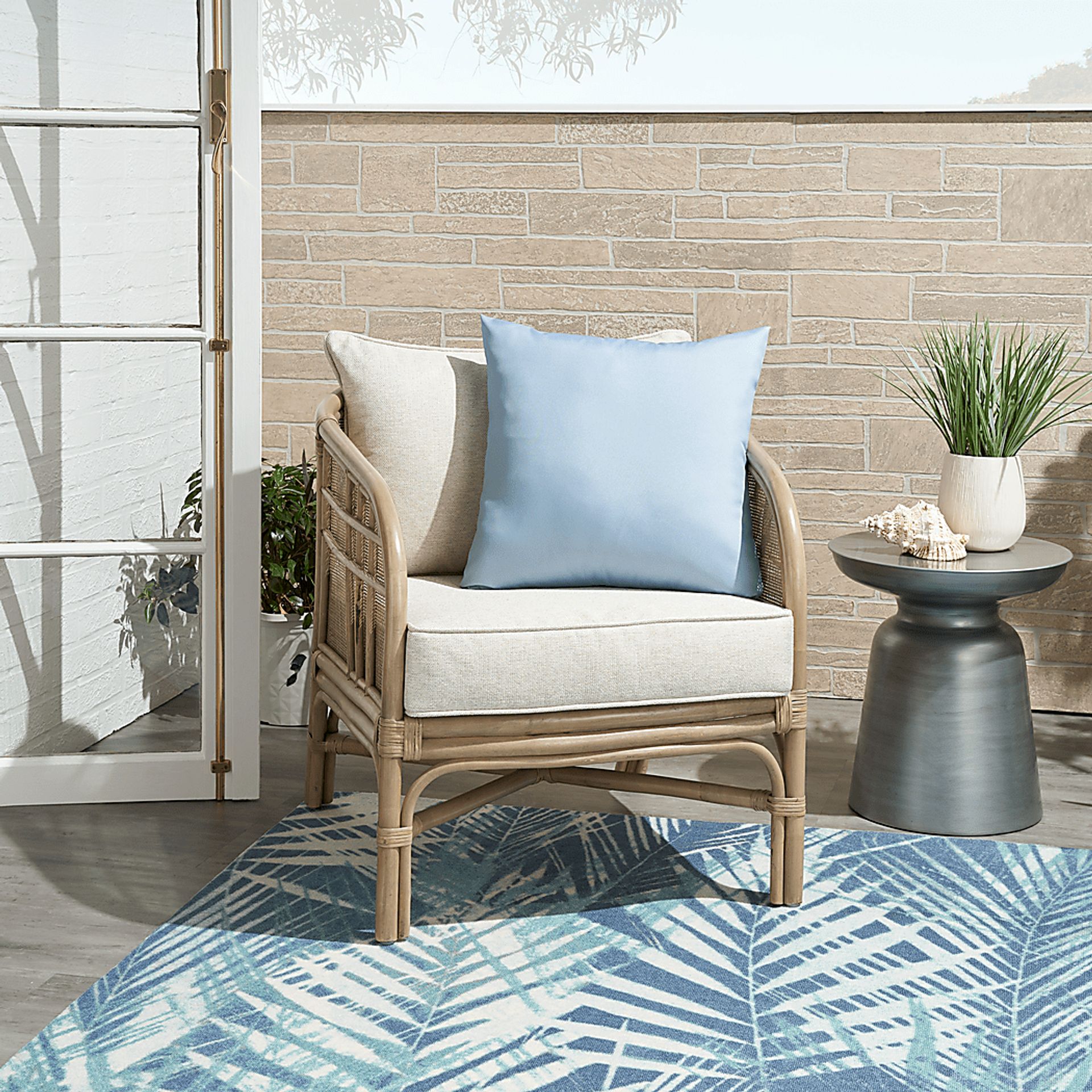 Torlana Light Blue Indoor/Outdoor Accent Pillow - Image 3