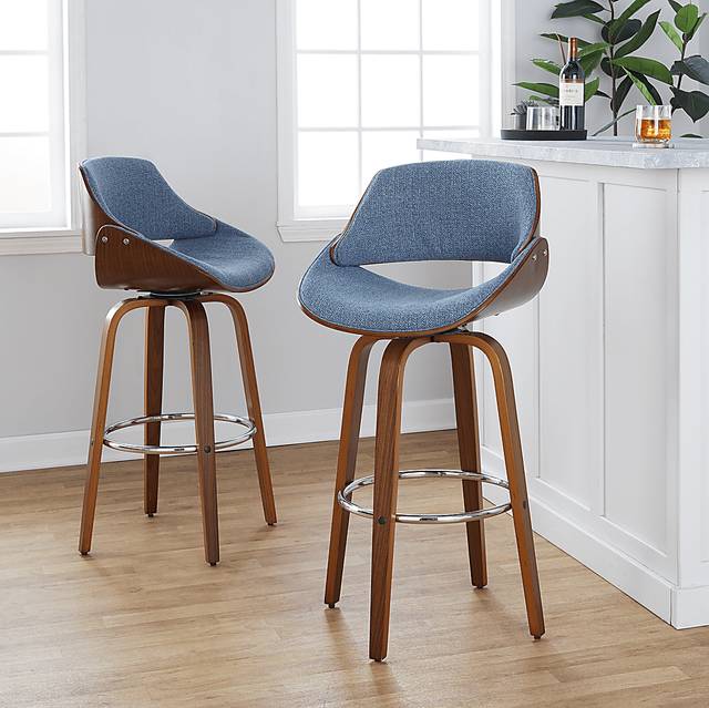 Torlina II Blue Swivel Barstool, Set of 2 - Thumbnail - Image 2