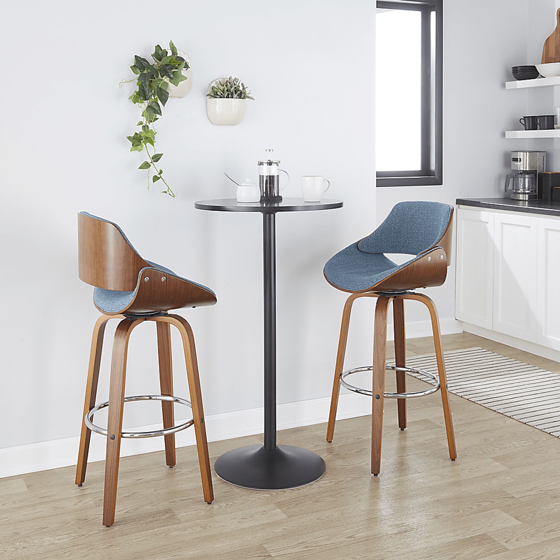Torlina II Blue Swivel Barstool, Set of 2 - Image 4