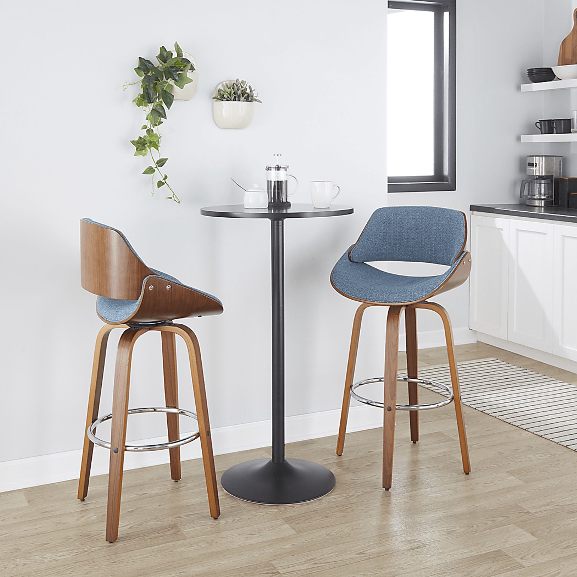 Torlina II Blue Swivel Barstool, Set of 2 - Image 5