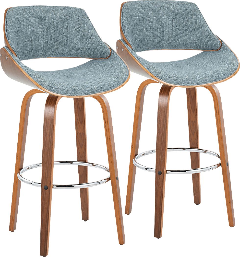Torlina II Blue Swivel Barstool, Set of 2