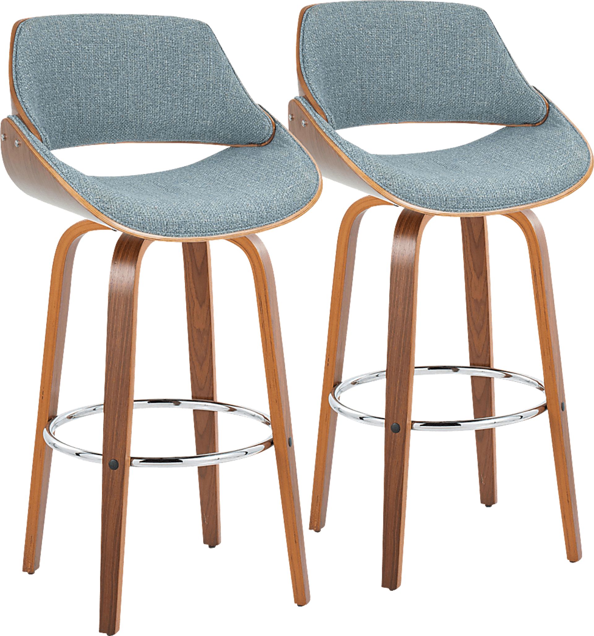 Torlina II Blue Swivel Barstool, Set of 2 - Image 1