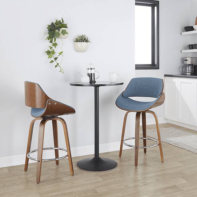 Torlina II Blue Swivel Counter Height Stool, Set of 2 - Thumbnail - Image 3