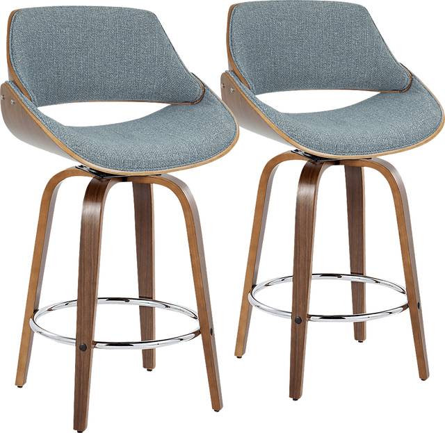 Torlina II Blue Swivel Counter Height Stool, Set of 2 - Thumbnail - Image 1