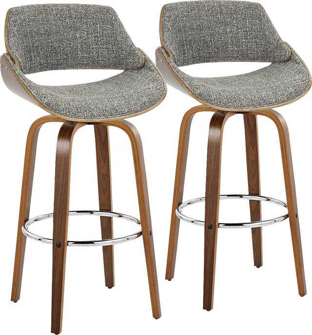Torlina II Gray Swivel Barstool, Set of 2 - Thumbnail - Image 1